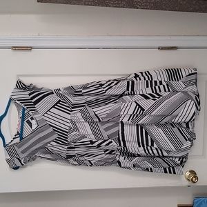 NWT Ces Femme black & white tiered sundress sz L